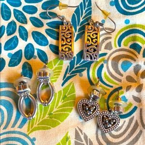 Set of 3 pairs of silver Brighton earrings!